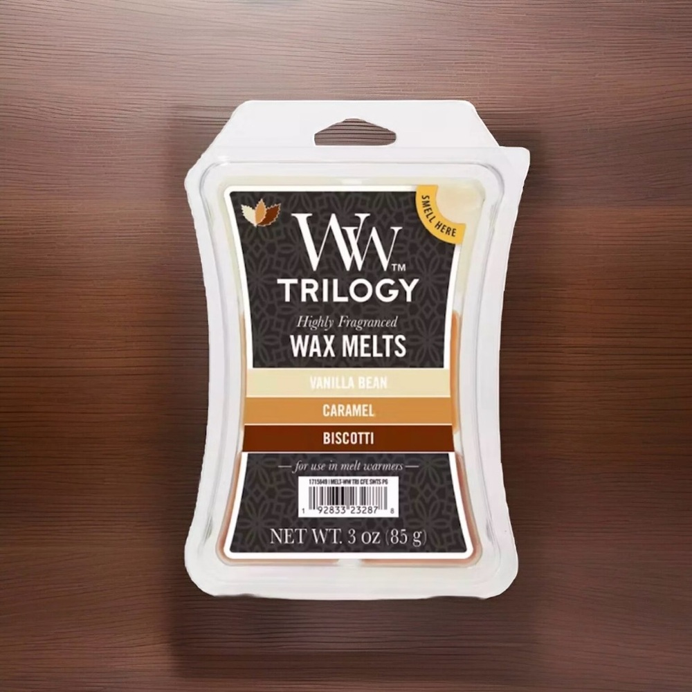 Wood Wick Wax Melts- Vanilla Bean, Caramel & Biscotti (3 oz)